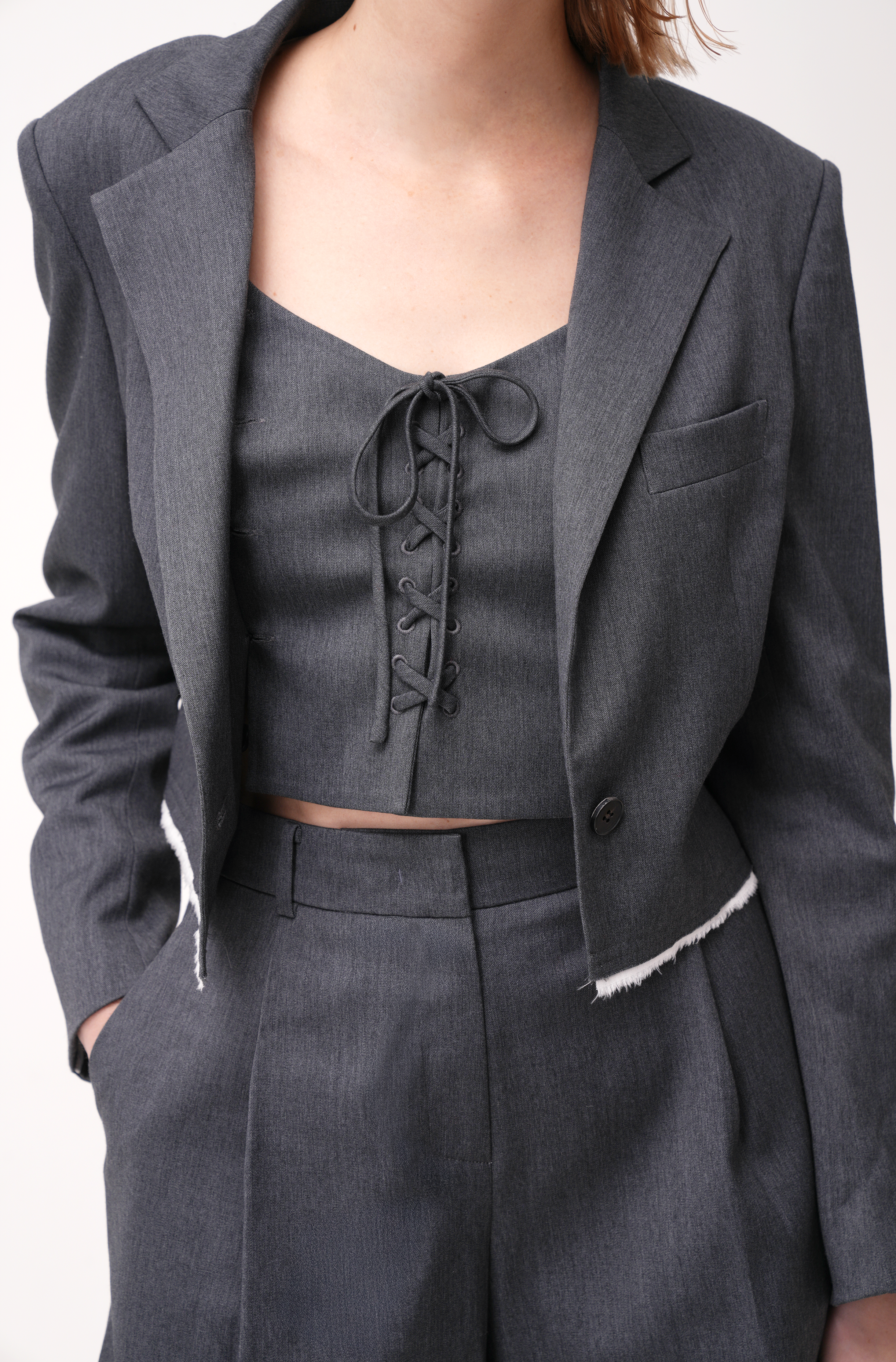Park Light Wool Corset Blazer