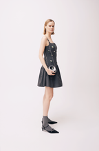 Minetta Beaded Wool Mini Dress