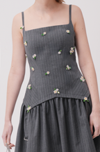 Minetta Beaded Wool Mini Dress