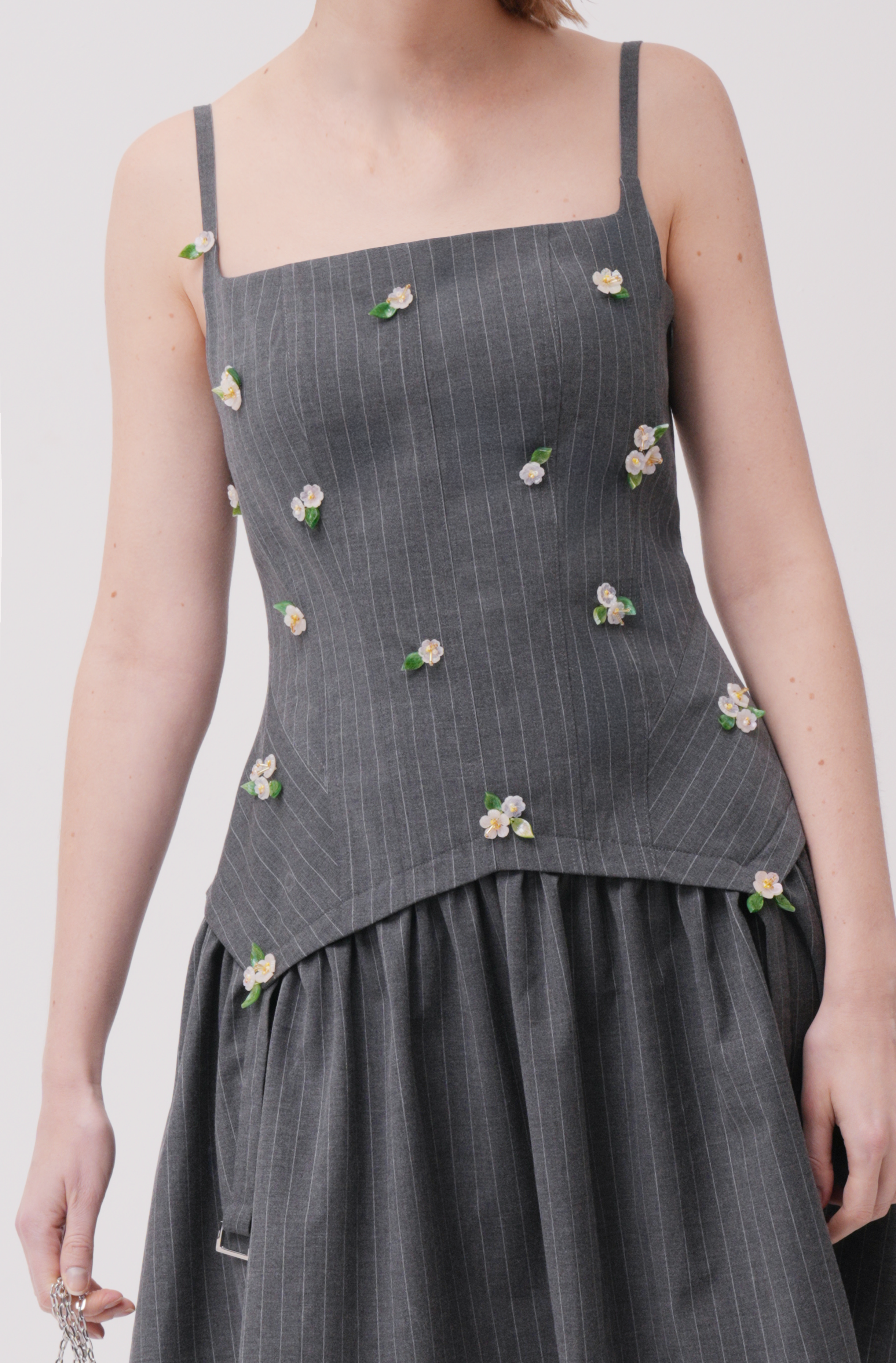 Minetta Beaded Wool Mini Dress